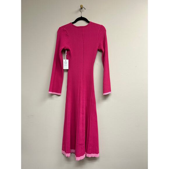 HYACINTH HOUSE Hot Pink Long Sleeve Kiera Dress Size S NWT - Picture 5 of 6